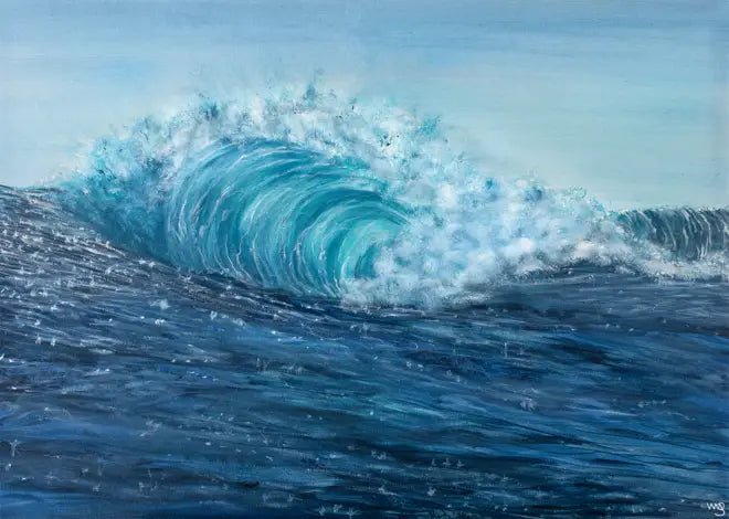 Sparkly Ocean Wave | 70x50cm Oil Painting