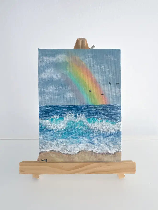 Over the Horizon | 18x12cm Oil Painting with Mini Easel – Sarah Over the Horizon | 18x12cm Oil Painting with Mini Easel – Sarah