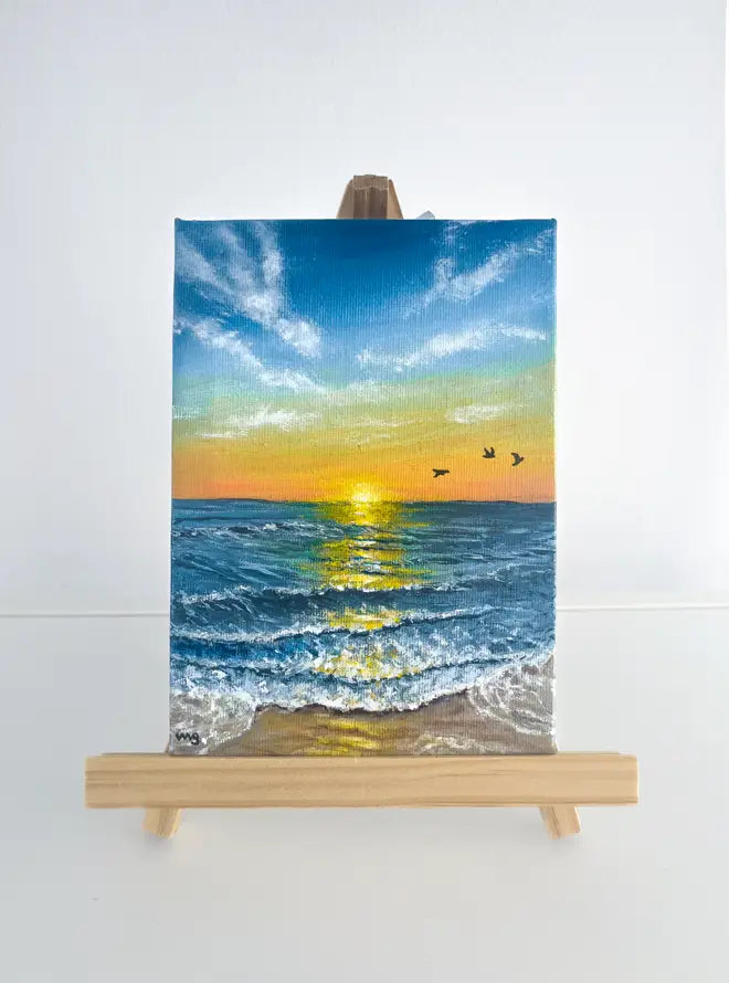 Inner Peace | 18x12cm Oil Painting with Mini Easel