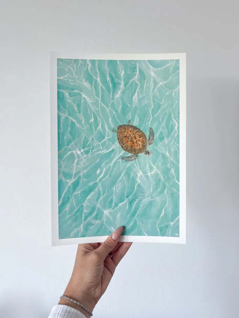 Turtle in the Ocean | 50x70cm Oil Painting