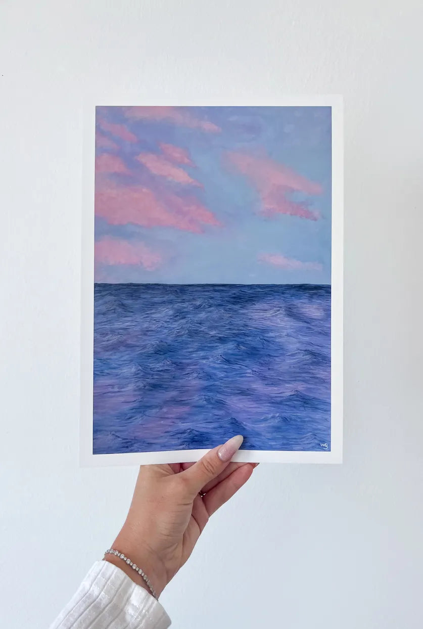 Cotton Candy Ocean | 50x70cm Acrylic Painting