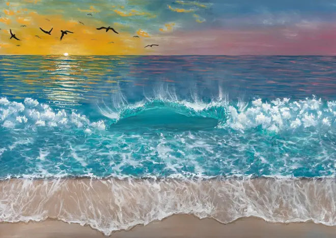 Beach Sunset | 140x50cm Oil Painting